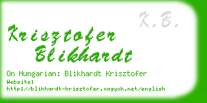 krisztofer blikhardt business card